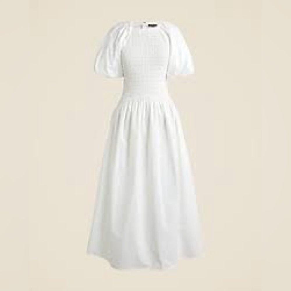 NWT J. Crew Meadow dress in cotton poplin White XL Flowy Boho Cottagecore Preppy - Picture 2 of 12